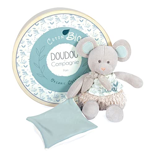 Doudou et Compagnie - Doudou Souris - Doudou Bio - Grise - 22 cm - DOUDOU BOTANIC BIO - DC3967