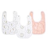aden + anais essentials(エイデンアンドアネイエッセンシャルズ)スナップビブ blushing bunnies 大きめサイズ 3段階調節可能 モスリンコットン よだれかけ スタイ お食事用 赤ちゃん 出産祝い ベビーギフトBBADAEESNC30019