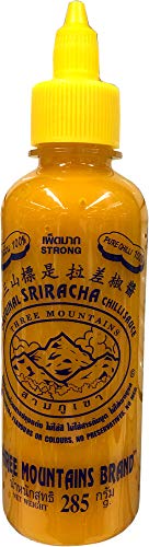 Original Three Mountain Sriracha Hot Chili Sauce Most Spicy flavor Bottle - 10.5 oz (Yellow Spice) - //coolthings.us
