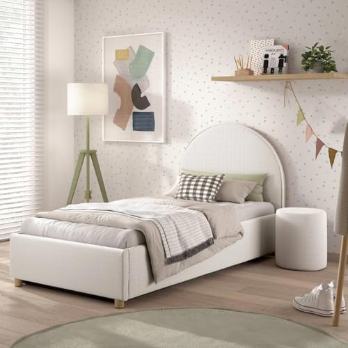 Paris Prix Pack - Lit Coffre Enfant & Pouf Moon 90x200cm Blanc