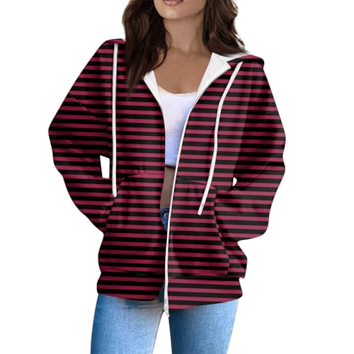 Zip Up Hoodie Women Casual Oversized Sweatshirts - Fall Fashion Fleece Lined Jacket - Thick Warm Coat Winter Clothing