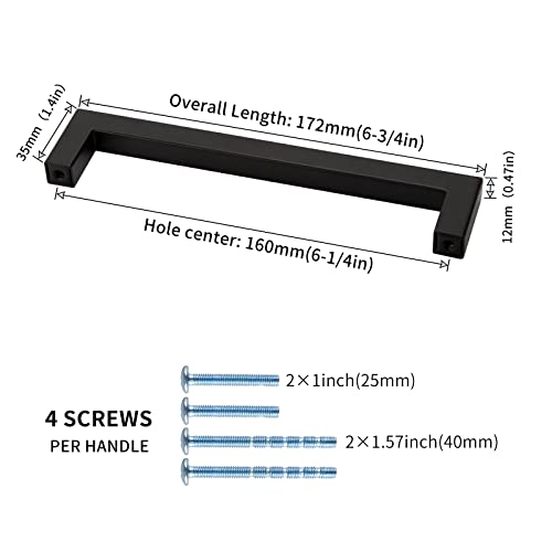 LONTAN 10 maniglie nere per armadietti, maniglie