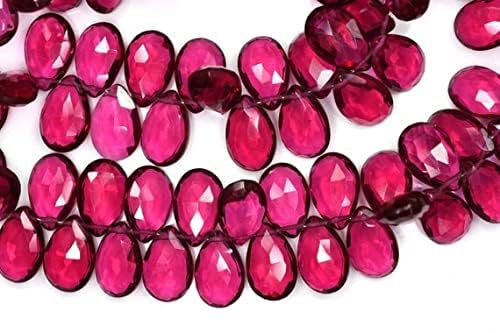 Quartz rubellite rose taillé en poire briolette poli de qualité supérieure - 4