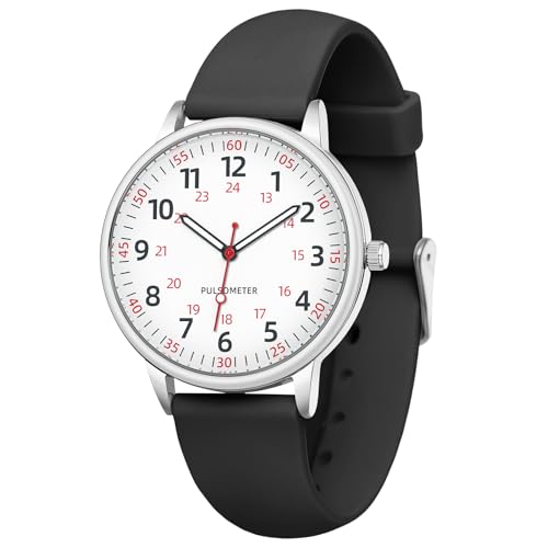 IBSO Women Watch for Nurse Easy to Read Dial Wristwatches Silicone Band Water Resistant Watches...