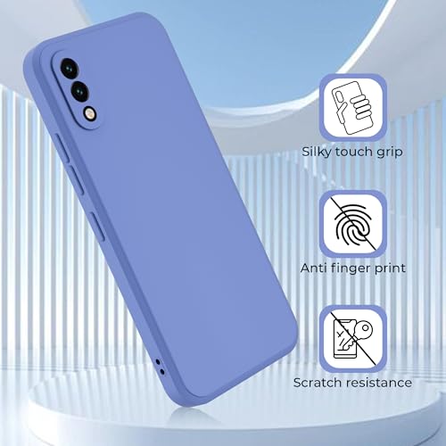 Image of A rtistque Liquid Silicone Back Cover Case for Vivo Y91i Matte Shockproof TPU Soft Flexible with Camera Protection - Blue