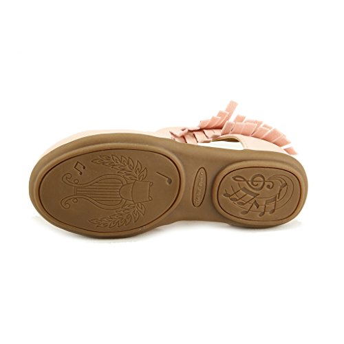 The Doll Maker T Strap Fringe Flat4