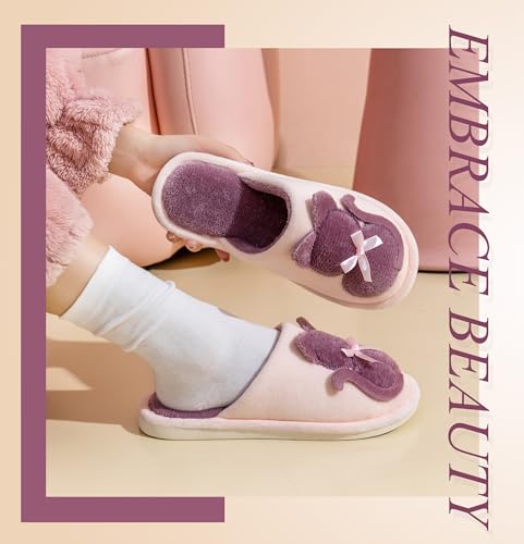 Indoor Winter Scuff Slippers for Women, Adorable Warm Slippers2