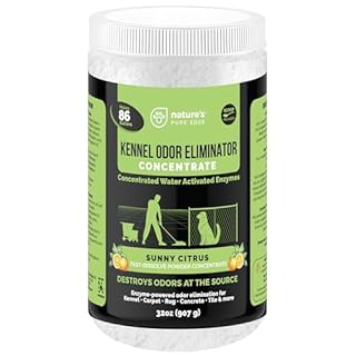 Nature's Pure Edge Enzyme Powder Concentrate Makes 86 Gallons - Professional Use for Kennel and Pet Odor Elimination - Removes Urine Poop from Carpets Floors - Sunny Citrus