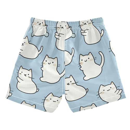 JUNZAN Cute Chubby Cats Toddler Swimming Suit Quick Dry Boys Kayaking Shorts Kids Swimwears Vacation 2T2