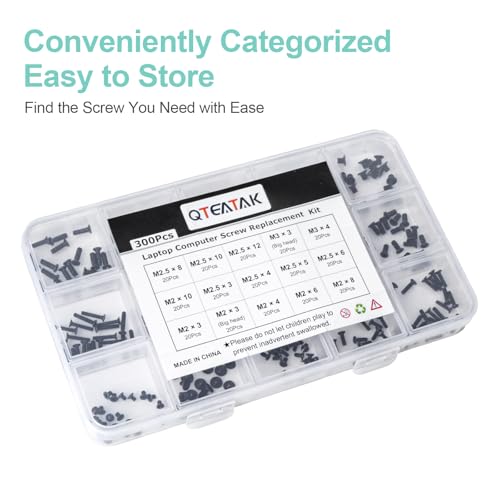 Image of JianFeng 300Pcs Laptop Notebook Computer Screws Replacement Kit for Lenovo Toshiba Gateway Samsung HP IBM Dell Sony Acer Asus | Suitable for Lenovo Toshiba Gateway Samsung HP IBM Dell Sony Acer Asus SSD Hard Disk SATA
