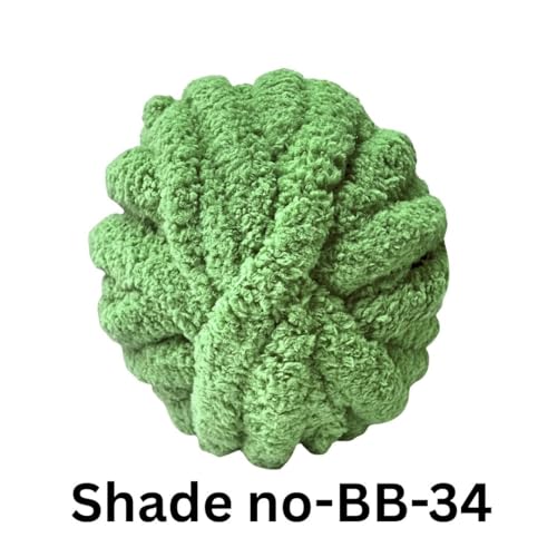 Image of VCR Forest Green Yarn, 200 Grams Big Chunky Hank, 22 Meters Length, Suitable for Knitting Blankets and Pillows, 100% Polyester Yarn Ball for Crochet DIY, Soft Threads, Pack of 1
