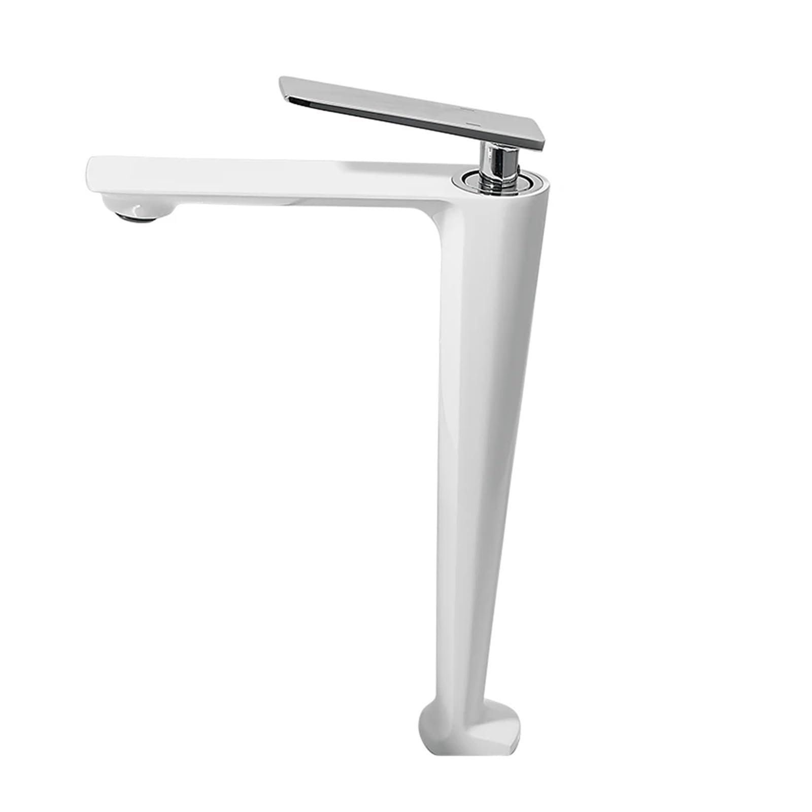 Gqnblvhzupdm White Tall Kitchen Faucets, Black/White Basin Faucet Contemporary Bathroom, Painted Brass Single Handle Hole Hot And Cold Deck(White Tall)