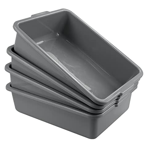 Jandson 22 L Washing up Bowl Rectangular, 4 Packs Shallow Food Storage Tray Cover