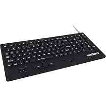 Case of 10 KBWKRC105SPi-BK Rugged-Point Industrial-Grade Heavy-Duty Full-Size Washable Keyboard with Track-Pointer and ON/Off Switch USB Black | KBWKRC105SPi-BK-C10