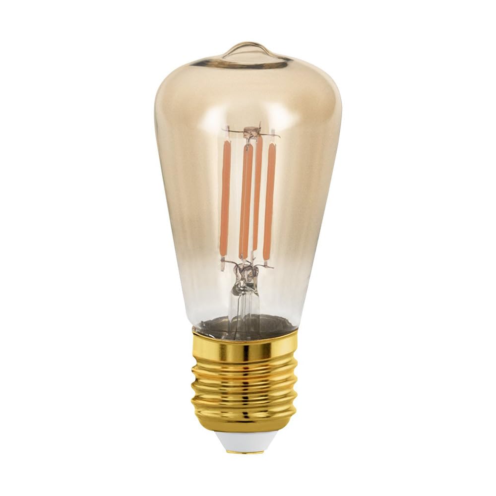 10er-Set LED Edison ST48 E27 Filament Lampe, 4W = 28W, Dimmbar, Gold Vintage Retro Leuchtmittel, 300lm, 1700K Extra Warmweiß