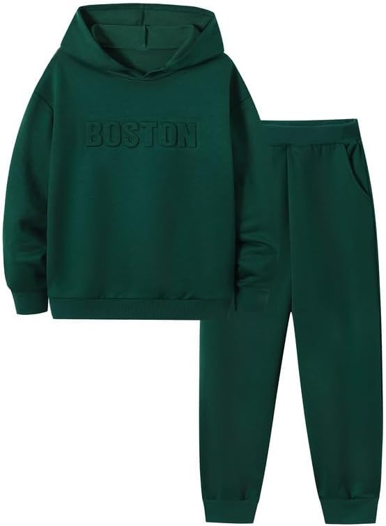Boys Clothes Hoodie Sweatshirt & Pant Fall Winter Outfit Set 8-12Y