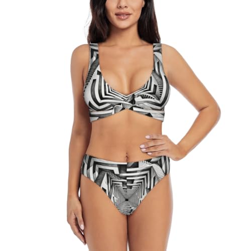 Maillot de bain deux pièces croisé anti-irritation triangle réglable