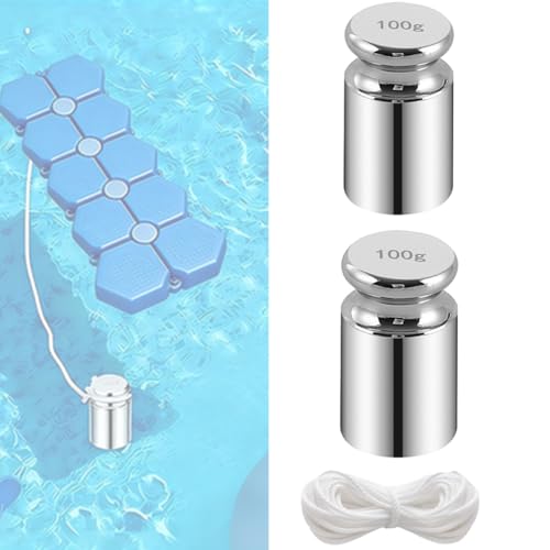 Hyonihao 2 Pcs Pool Float Anchor Replacement Set,Metal Water Float Anchor Kit for Canopy with 16.4 Ft Rope,Metal Anchor Pool Weights for Blow Up Floats for Lake Buoys,Fountains and Pool