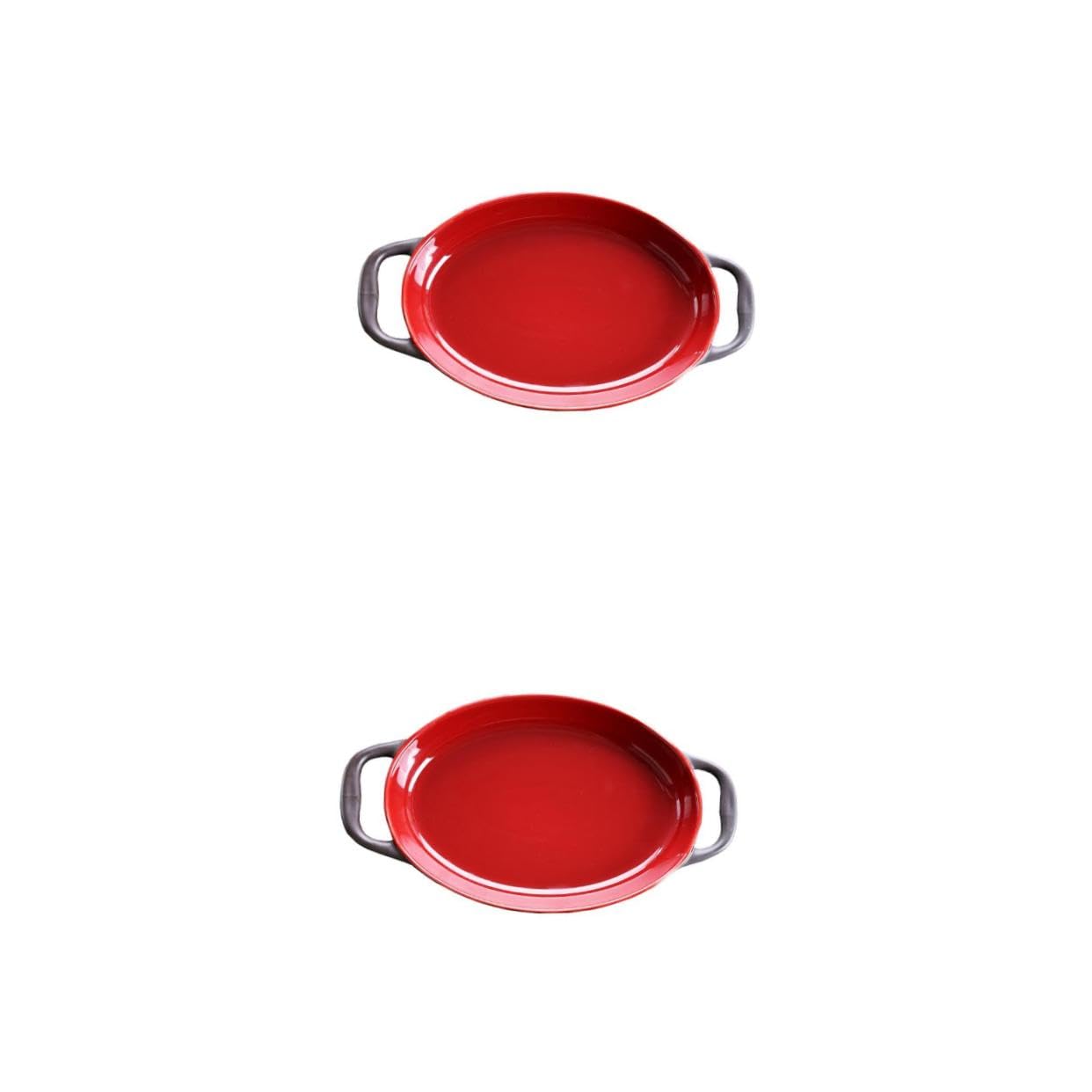 iplusmile 2 Piezas Bandeja de Cerámica para Hornear con Doble Asa Resistente al Calor Plato Decorativo para Asar para Lasaña Queso y Ensaladas Material Duradero y Antiadherente Diseño