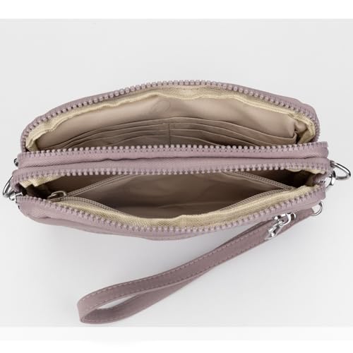 Image of JANKS Small Crossbody Bags for Women Wristlet Wallets Nylon Shoulder Bag with 4 Zipper Carry All Purse Credit Card Holder