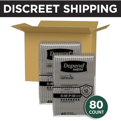 Image of Depend Night Defense Adult Diapers for Men, S /M, 80 Count