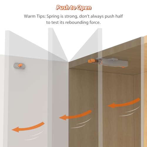 Jiayi Strong Heavy Duty Push Latch, Non-Magnetic RV Hidden Door Cabinet Latches, 2 Pack Push Release Press Out Touch Catch for Door Closure, Push to Open Kitchen Cabinet Hardware