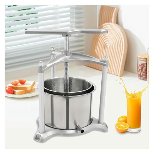 DXYOYONGMZ Fruit Wine Manual Press, Manual Press, 6L Manual Wine Press Fruit Cider Grinder Dual Stainless Steel Barrels, for Cider Cheese Herb Vegetables