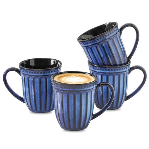 Save with Coupon: 16oz Navy Blue Ceramic Coffee Mugs Set of 4 - Image 2