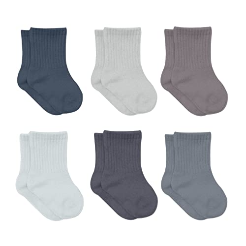 Image of bistyle Baby Grip Ankle Socks 6 Pairs | Newborn Infant Toddlers Sock Organic Cotton | Kids Boys Girls Ankle