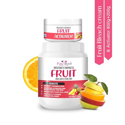 Image of Pink Root Fruit Bleach Cream with Activator 1Kg, for Instant Fairness of Skin, Reduces Dark Spots & Gives the face Soft, Radiant & Luminous Effect|| Bleach Cream For All Skin Types