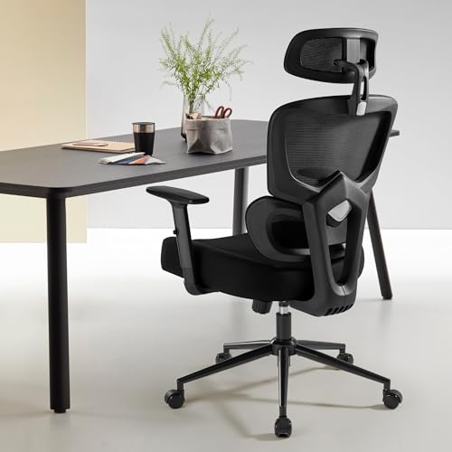 Image of IWMH Office Chair,Big and Tall Desk Chair 500LBS,Ergonomic Computer Chairs for Heavy People,Mesh Reclining Breathable Chairs with Dynamic Lumbar Support,Executive SwivelChair Heavy Duty Metal Base