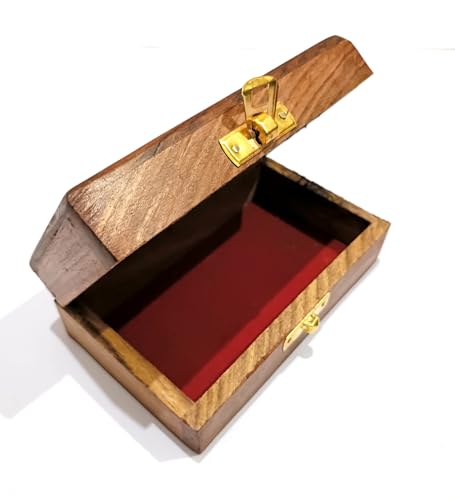 Boîte à bijoux en bois couvercle floral pour coiffeuse bohème - 3