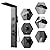 BWE 5 IN1 Stainless Steel Shower Panel Black Tower System with Rainfall Waterfall Shower Head, Multi Function Shower System with Body Jets and Bath Tub Spout