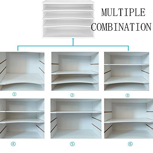 Emerit Wood Desktop Organizer Paper Storage Letter Tray File Sorter With Adjustable Shelves For Home Office,White #TOP1