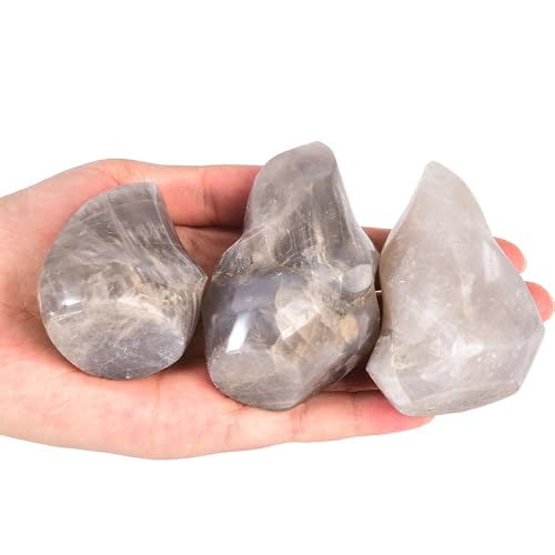 AMOYSTONE Blue Pink Quartz Flame Shaped Stone Towers Large Healing Crystal Quartz Home Decor 1.0LBS