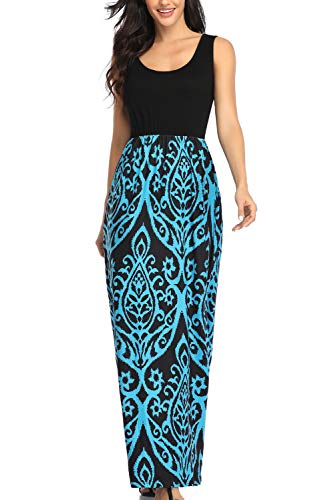 Image of Lacavocor Womens Summer Maxi Dress Tank Top Sleeveless Long Dresses