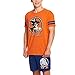 Elbenwald Dragon Ball Z Pyjama Son Goku Frontprint auf Shirt und Kame Symbol auf Hose 2 teilig für Herren orange blau - S