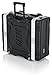 Gator Cases Lightweight Rolling 4U Rack Case with Heavy Duty Latches, Retractable Tow Handle, and Recessed Wheels, Standard 19.25