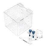 Acryl-Fisch-Isolationsbox, Isolationsbox für Aquarienfische, multifunktionale transparente Zuchtbox mit verstellbarem Halter für Junge oder kranke Fische, 4,13-Zoll-Würfel