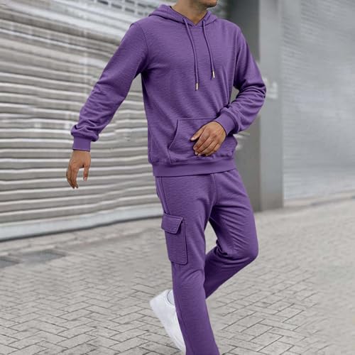 Elneeya Mens Sweat Set Two Piece Outfits Lounge Comfy Exercise Tracksuit - image 3