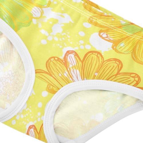 Girls Underwear Toddlers 2t Cotton Girl Panties Cute Colorful Briefs Undies Kids Floral Daisy Flowers Yellow4
