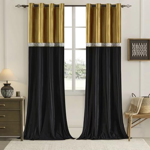Velvet Curtains Drapes for Living Room 96 Inches Vintage Window