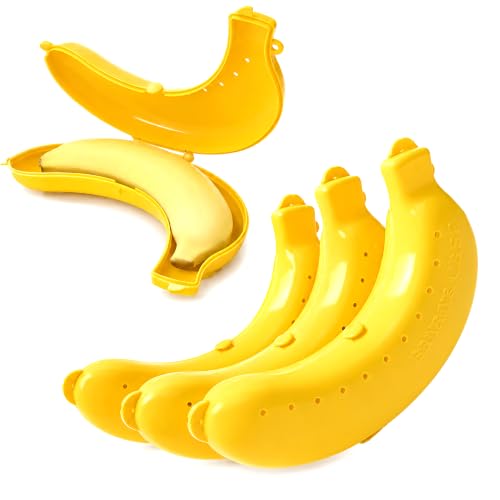Image of VGRASSP Pack of 4 Banana Storage Case For Kids - Banana Box For School And Outdoor - Color As Per Stock