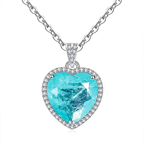 Collier en tourmaline paraiba cœur à porter pour un mariage élégant