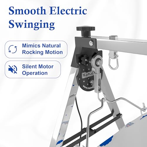 Image of MamaLaps Premium Automatic Baby Cradle | Heavy Duty Auto Swing Cradle for Newborn to 2 Years | Stainless Steel Palna Zula with Crib & Cot Function | 9 Kg Strong Frame | Baby Boy & Girl Cradle Bed