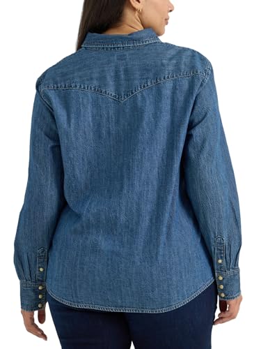 Lee Women's Plus Size Legendary Long Sleeve Western Snap Shirt2