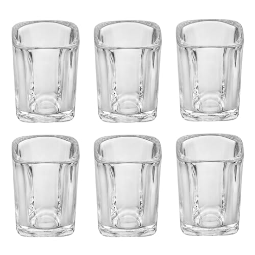 BTGLLAS Shot Glasses 2.3 oz, Set of 6 - Cute Square Tequila Glasses, Perfect for Whiskey, Tequila, Liqueurs, Party & Collection, Espressos, Spirits & Liquors (6, Clear square)