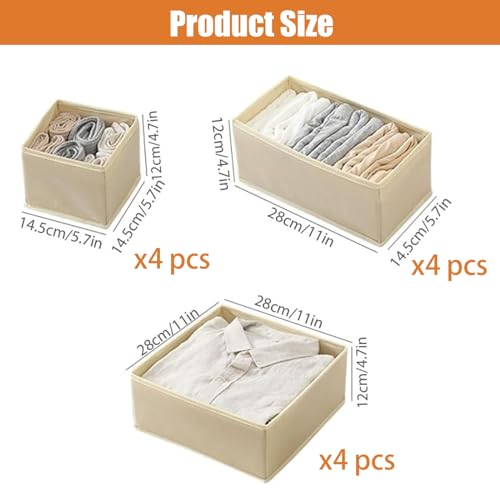 Organiseur de tiroir pliable gain de place pour vêtements - 3