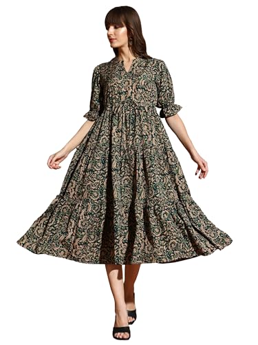 Robe pour femme légère chic, robe d'été à manches bouffantes et tenue décontractée mi-saison