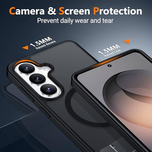 Image of SPIDERCASE Magnetic for Samsung Galaxy S26 Plus Case, with [3 Stand Ways][ Military Grade Drop Protection] with Invisible Stand Shockproof Slim Case for Samsung Galaxy S26 Plus 6.7 inch, Black